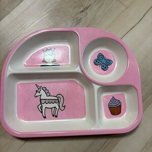 Pink Unicorn and Friends Kids Plate